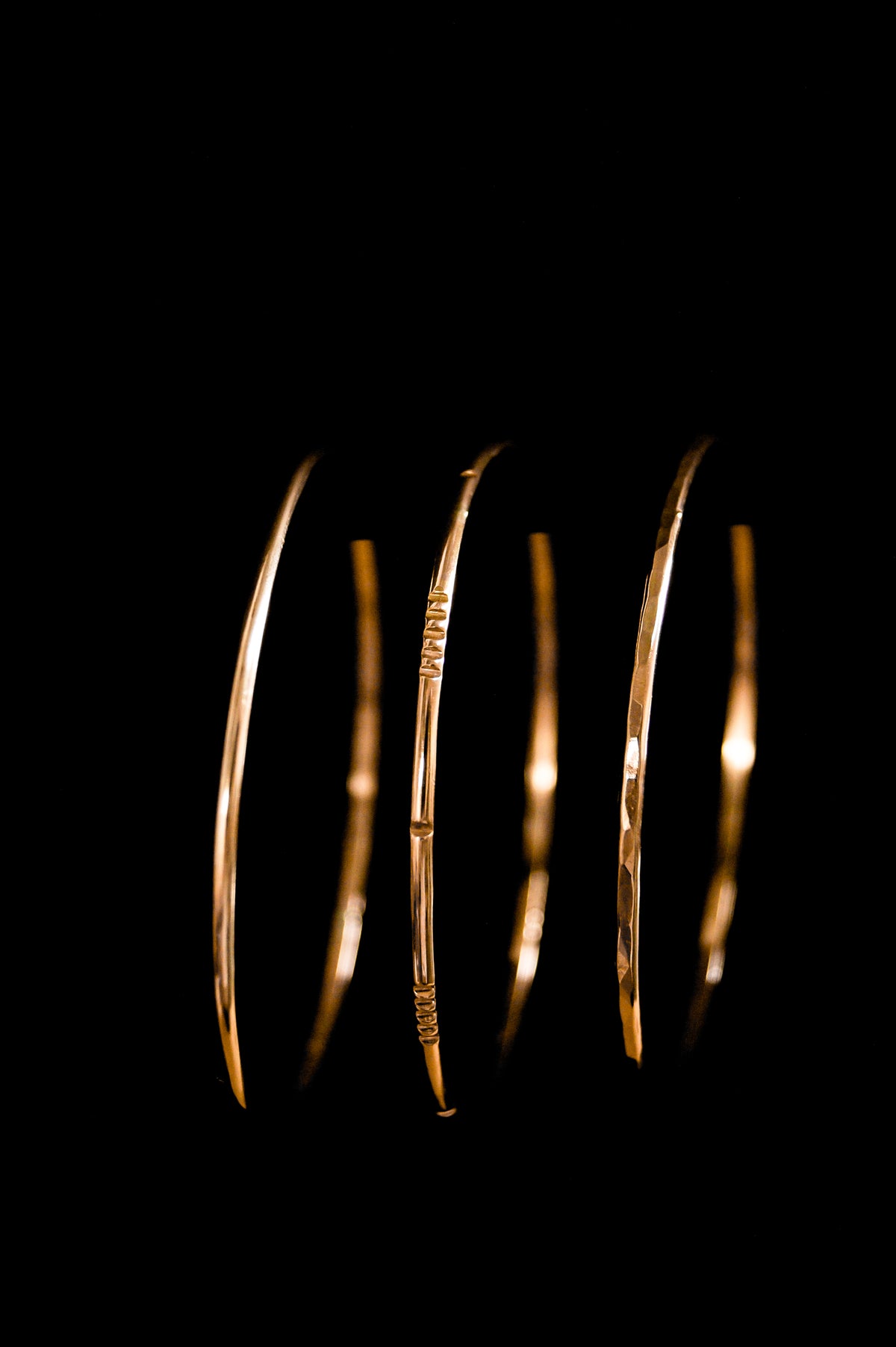 Lined Bangle Bracelet, Gold Fill, Rose Gold Fill, or Sterling Silver