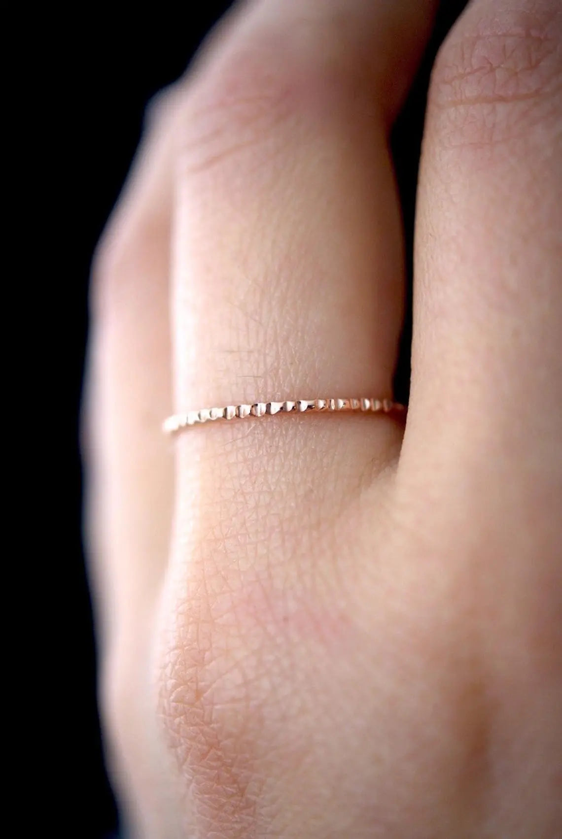 Lined Ring, 14K Rose Gold Fill