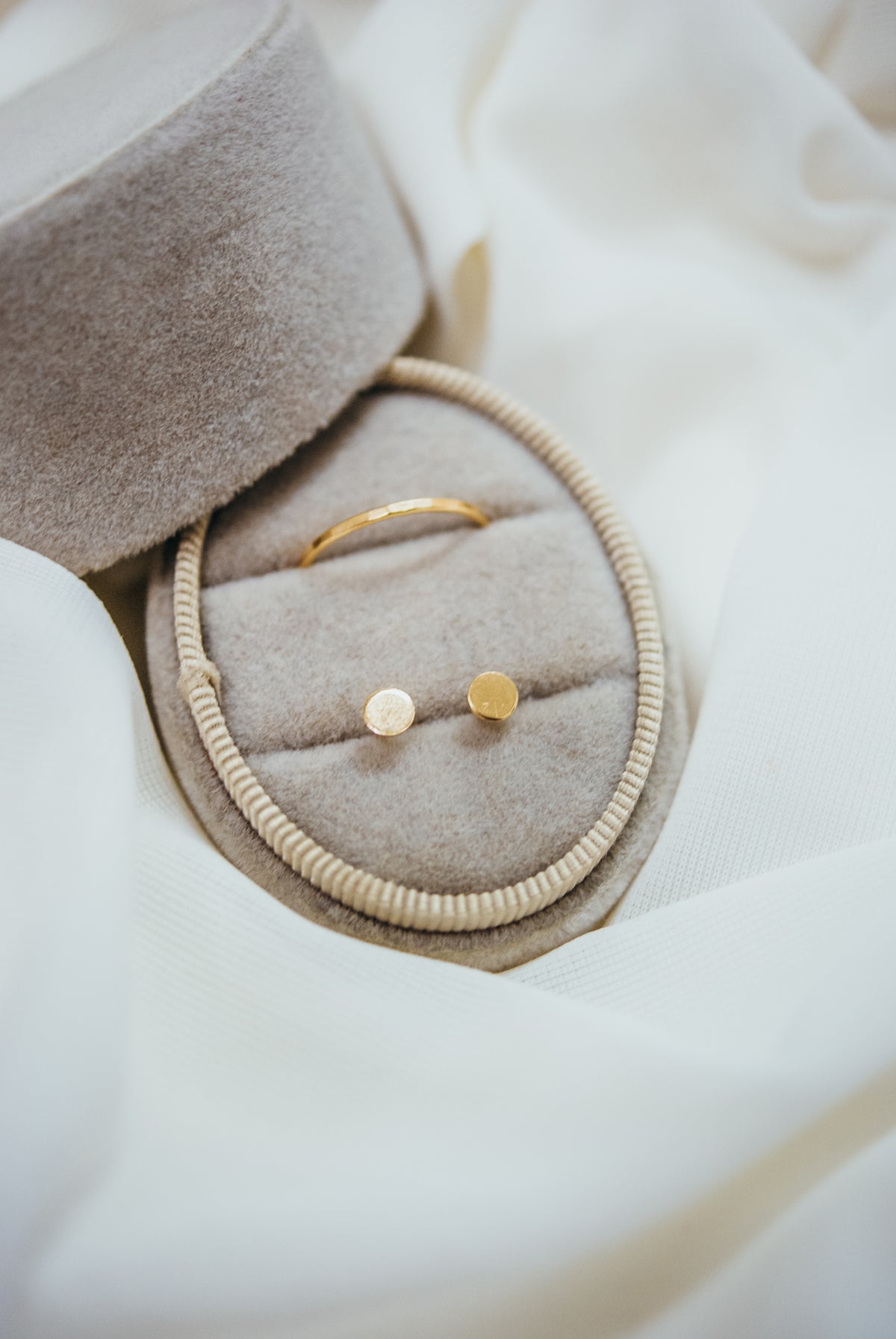 Mini Dot Stud Earrings in Solid Gold