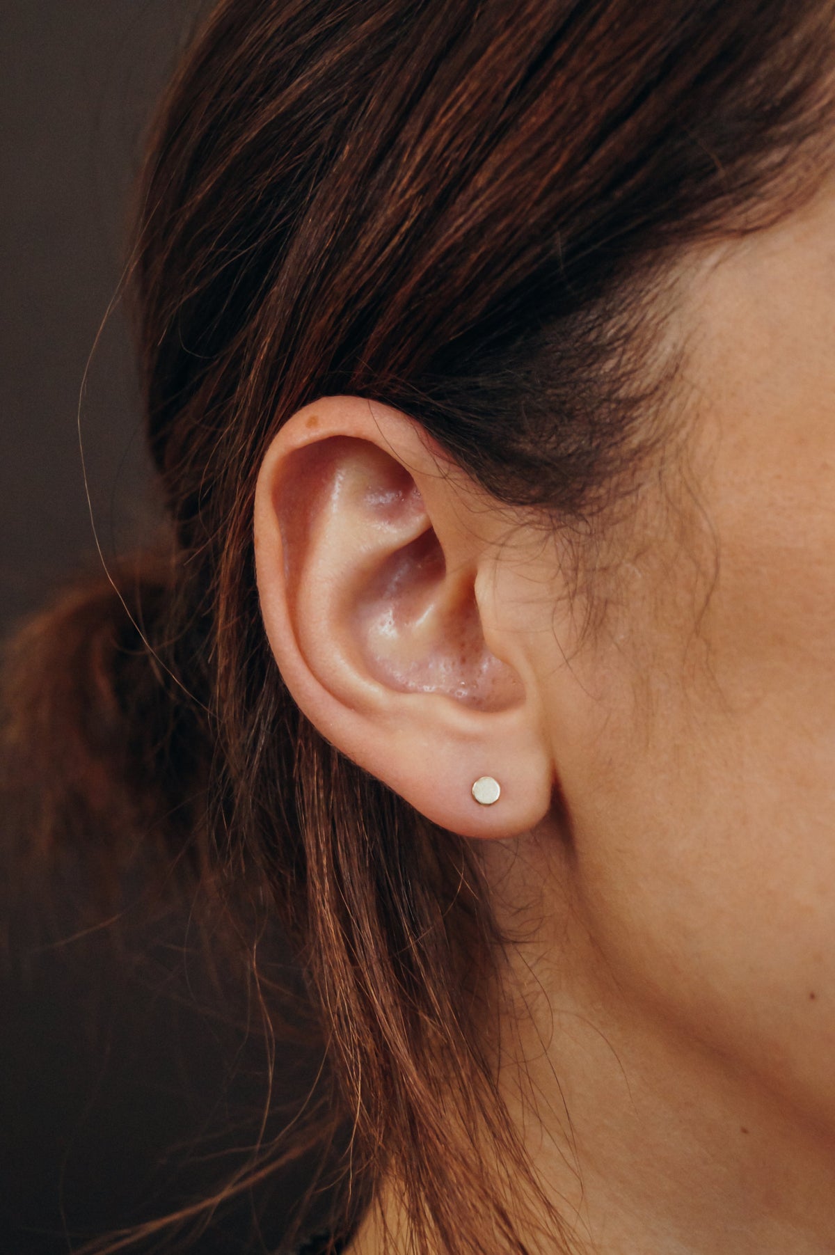 Mini Dot Stud Earrings in Solid Gold