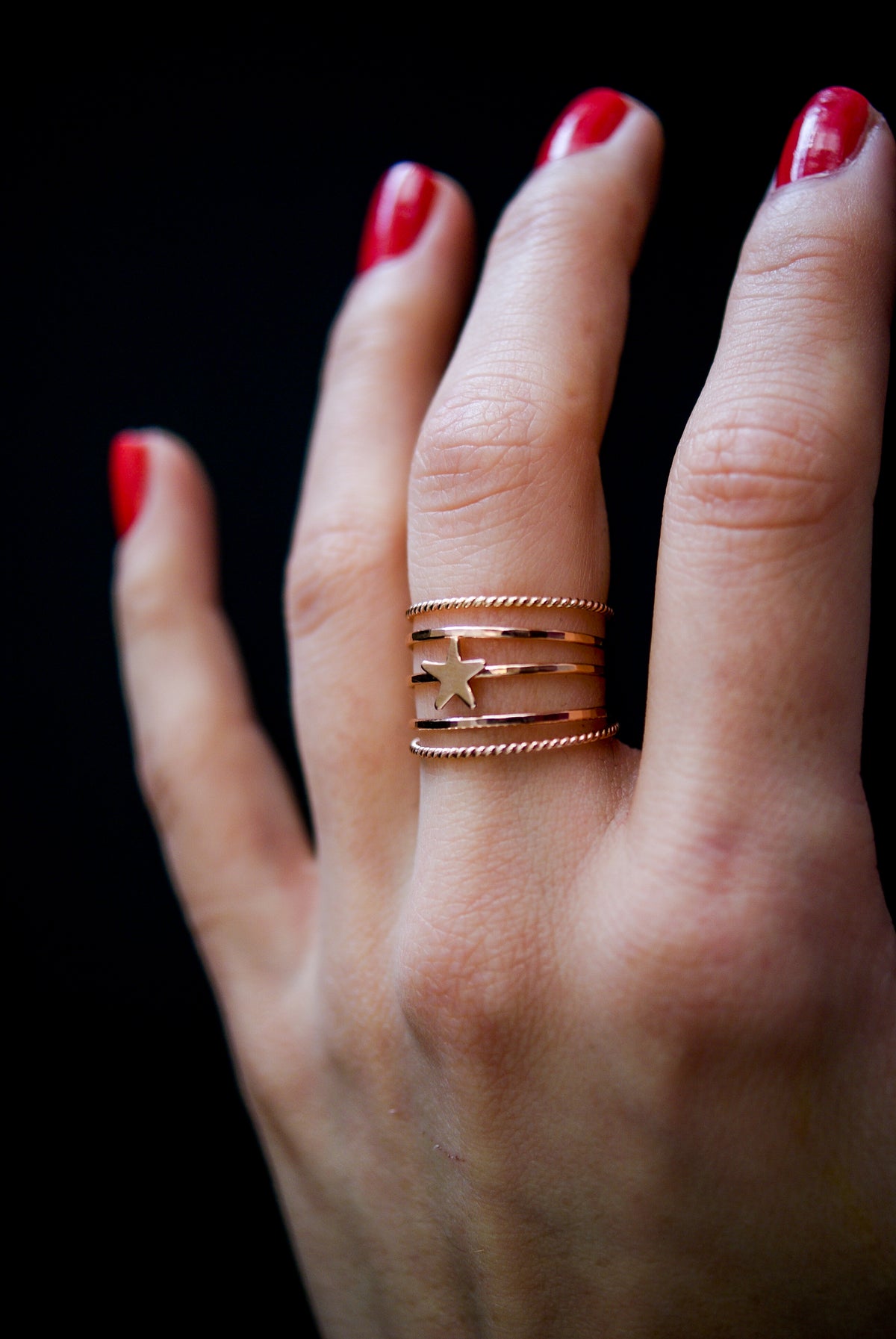 Star Ring, 14K Rose Gold Fill