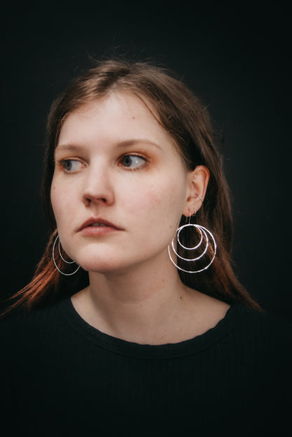 Triple Hoop Earrings, Gold Fill, Rose Gold Fill or Sterling Silver