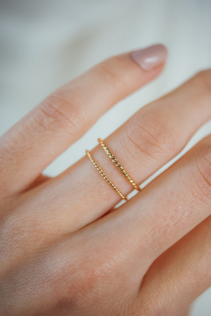 Twist Ring, Solid 14K Gold