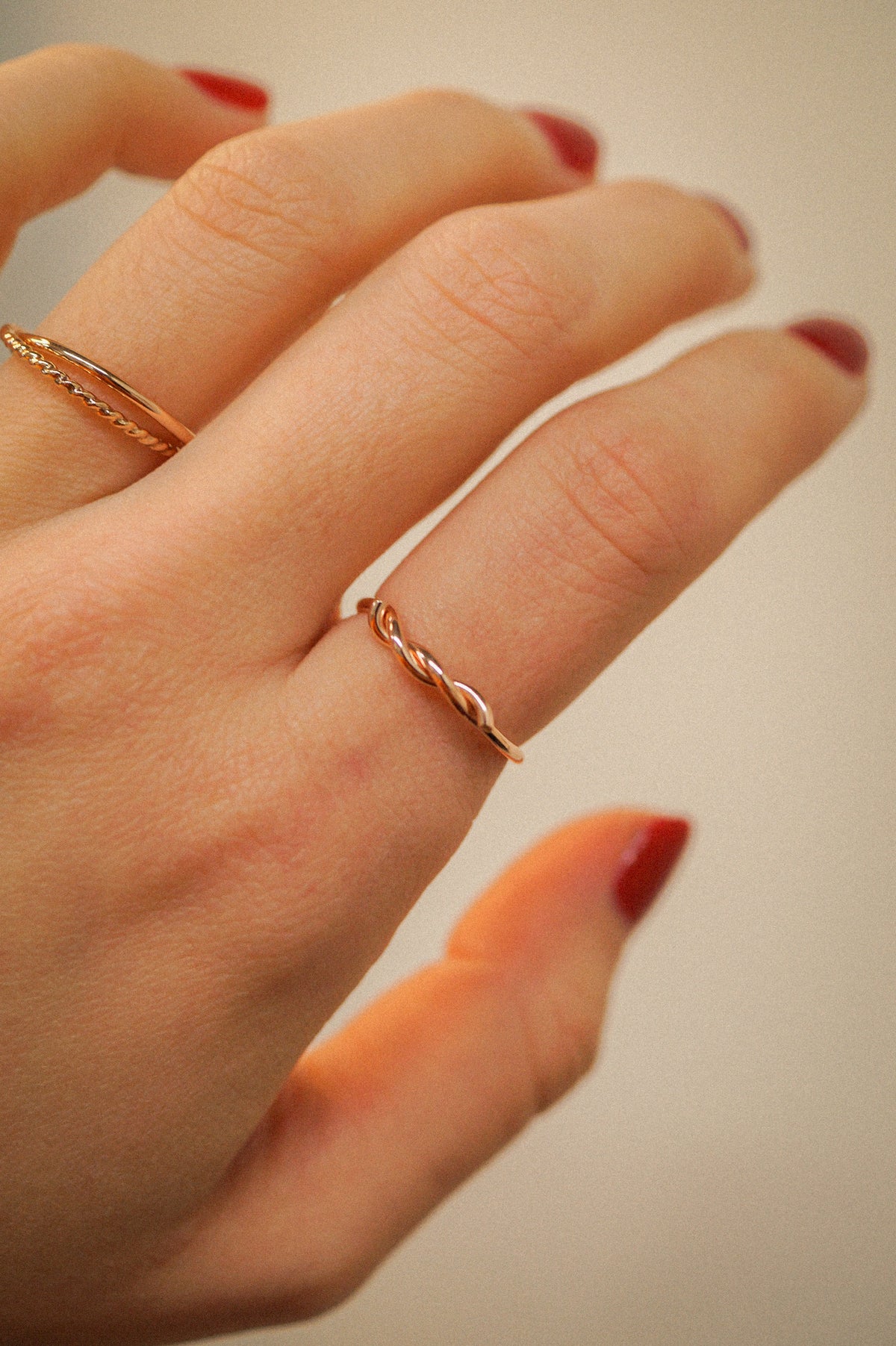 Barbed Wire Ring, Solid 14K Rose Gold