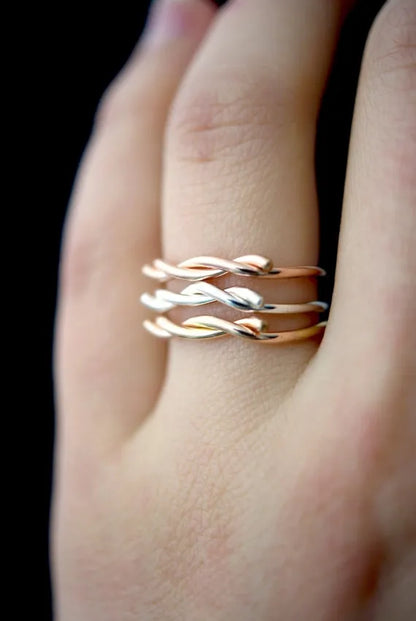 Barbed Wire Ring, Solid 14K Rose Gold